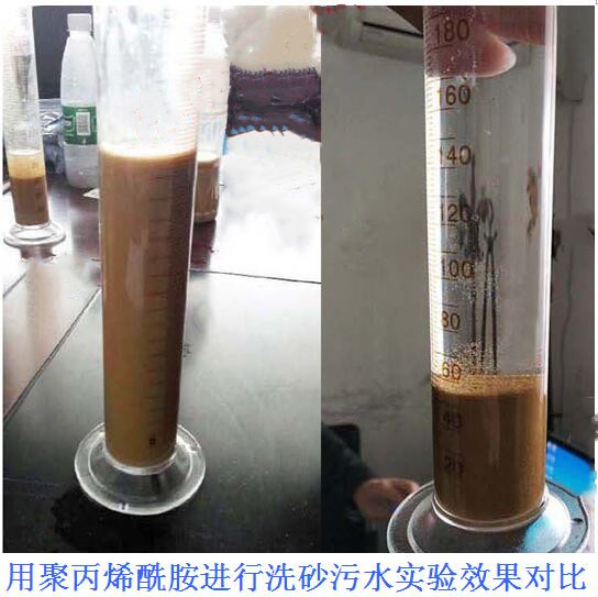 用聚丙烯酰胺進行洗砂水處理對比 用聚丙烯酰胺進行洗砂水處理對比